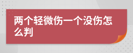 两个轻微伤一个没伤怎么判