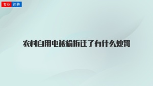 农村自用电被偷拆迁了有什么处罚