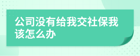 公司没有给我交社保我该怎么办