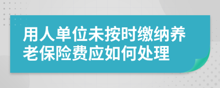 用人单位未按时缴纳养老保险费应如何处理