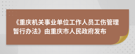 《重庆机关事业单位工作人员工伤管理暂行办法》由重庆市人民政府发布