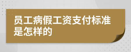 员工病假工资支付标准是怎样的