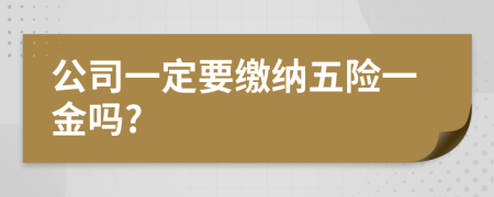 公司一定要缴纳五险一金吗?