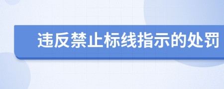 违反禁止标线指示的处罚