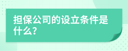 担保公司的设立条件是什么？