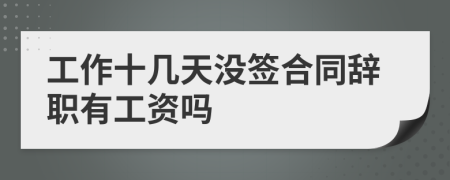 工作十几天没签合同辞职有工资吗