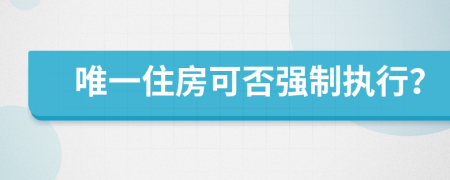 唯一住房可否强制执行？