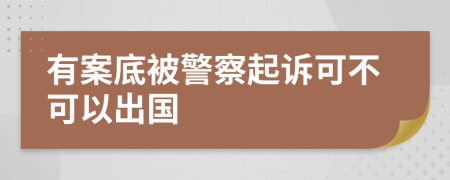 有案底被警察起诉可不可以出国