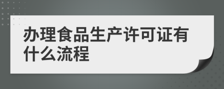 办理食品生产许可证有什么流程