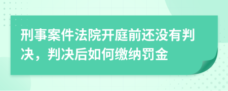 刑事案件法院开庭前还没有判决，判决后如何缴纳罚金