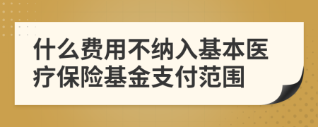 什么费用不纳入基本医疗保险基金支付范围