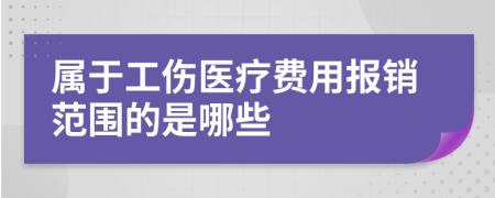 属于工伤医疗费用报销范围的是哪些