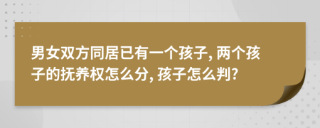 男女双方同居已有一个孩子, 两个孩子的抚养权怎么分, 孩子怎么判?