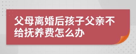父母离婚后孩子父亲不给抚养费怎么办