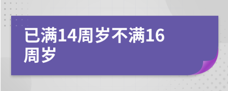 已满14周岁不满16周岁