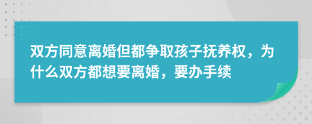 双方同意离婚但都争取孩子抚养权，为什么双方都想要离婚，要办手续