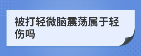 被打轻微脑震荡属于轻伤吗