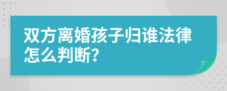 双方离婚孩子归谁法律怎么判断？