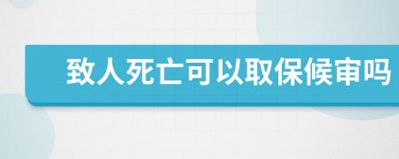 致人死亡可以取保候审吗