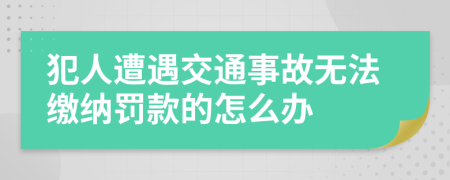 犯人遭遇交通事故无法缴纳罚款的怎么办