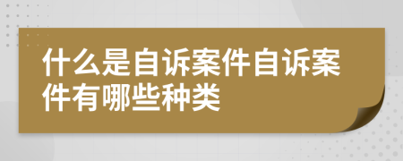 什么是自诉案件自诉案件有哪些种类
