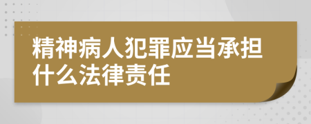 精神病人犯罪应当承担什么法律责任