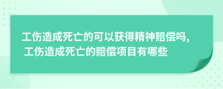 工伤造成死亡的可以获得精神赔偿吗, 工伤造成死亡的赔偿项目有哪些