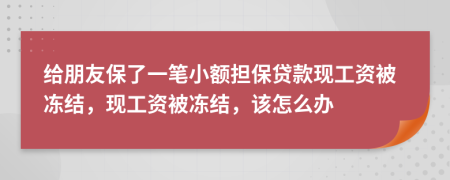 给朋友保了一笔小额担保贷款现工资被冻结，现工资被冻结，该怎么办