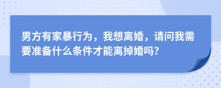 男方有家暴行为，我想离婚，请问我需要准备什么条件才能离掉婚吗？