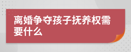 离婚争夺孩子抚养权需要什么