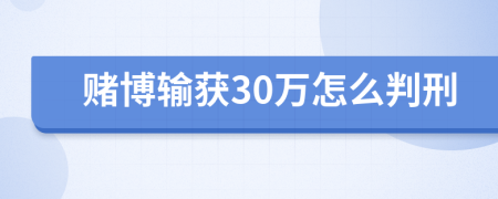 赌博输获30万怎么判刑