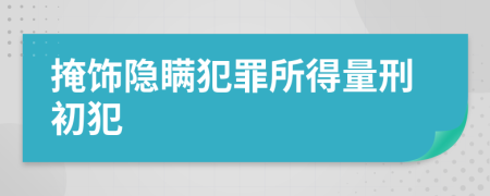 掩饰隐瞒犯罪所得量刑初犯