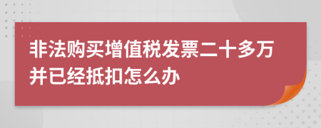 非法购买增值税发票二十多万并已经抵扣怎么办