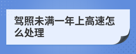 驾照未满一年上高速怎么处理