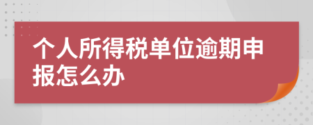 个人所得税单位逾期申报怎么办