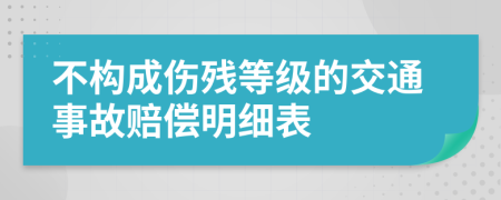 不构成伤残等级的交通事故赔偿明细表