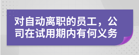 对自动离职的员工，公司在试用期内有何义务