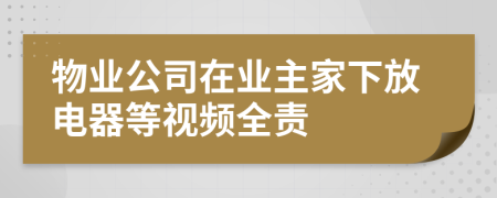 物业公司在业主家下放电器等视频全责