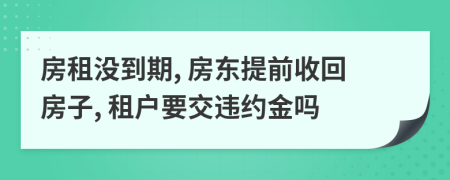 房租没到期, 房东提前收回房子, 租户要交违约金吗