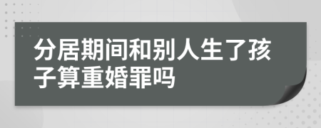 分居期间和别人生了孩子算重婚罪吗