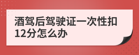 酒驾后驾驶证一次性扣12分怎么办