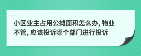 小区业主占用公摊面积怎么办, 物业不管, 应该投诉哪个部门进行投诉