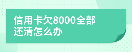 信用卡欠8000全部还清怎么办