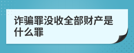 诈骗罪没收全部财产是什么罪