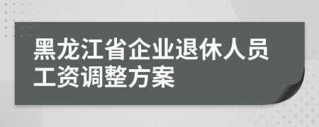 黑龙江省企业退休人员工资调整方案