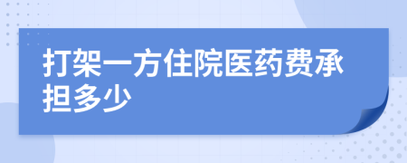 打架一方住院医药费承担多少