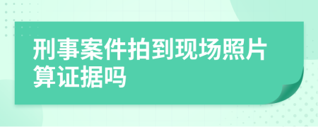 刑事案件拍到现场照片算证据吗