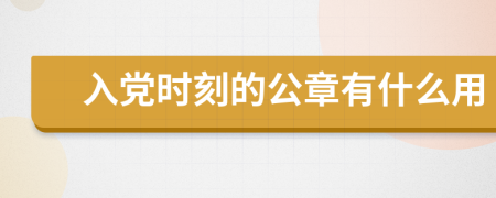 入党时刻的公章有什么用