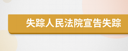 失踪人民法院宣告失踪