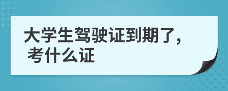 大学生驾驶证到期了, 考什么证